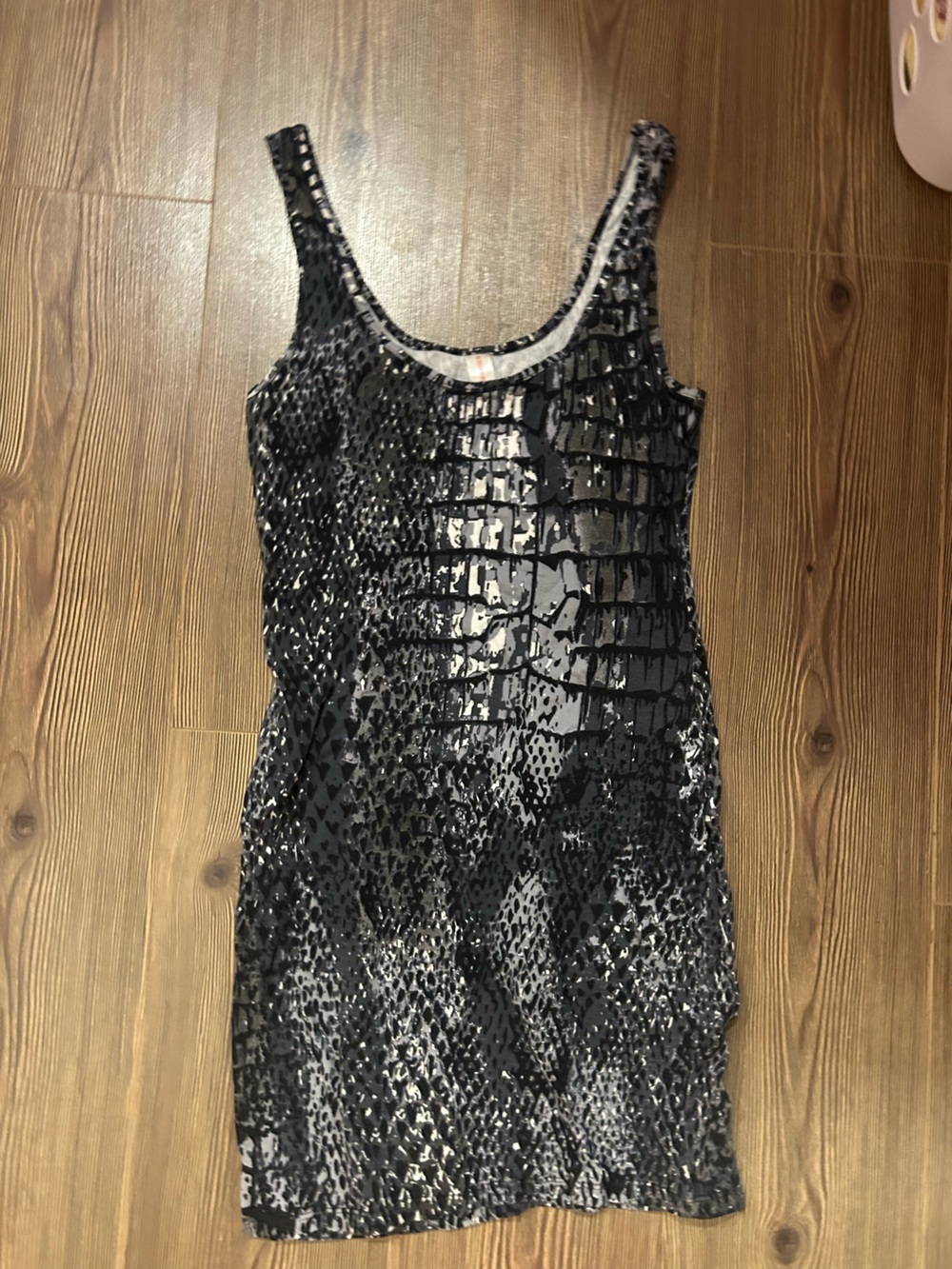 Black Snake skin look Tank Dress